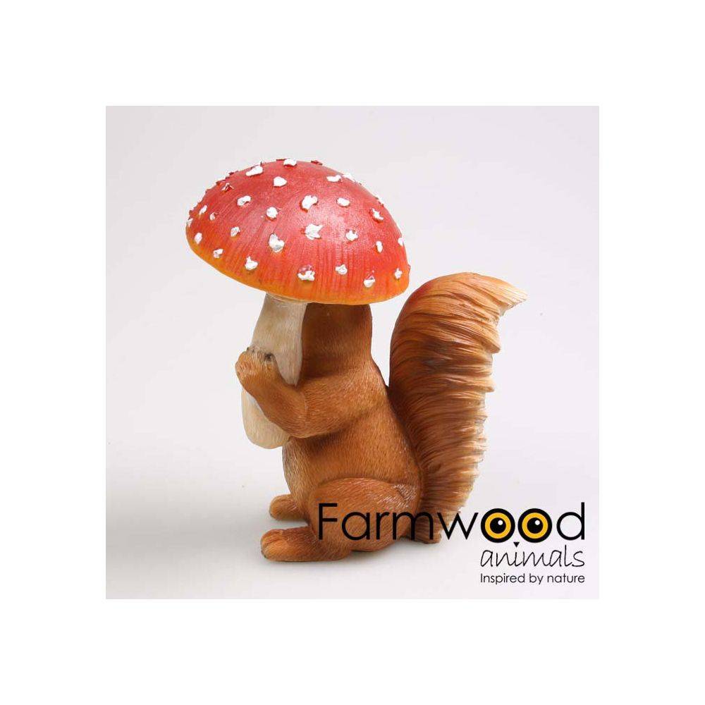 Farmwood Animals - Ecureuil en résine avec champignon 15 x 11 x 21 cm Farmwood Animals - Imagen 2