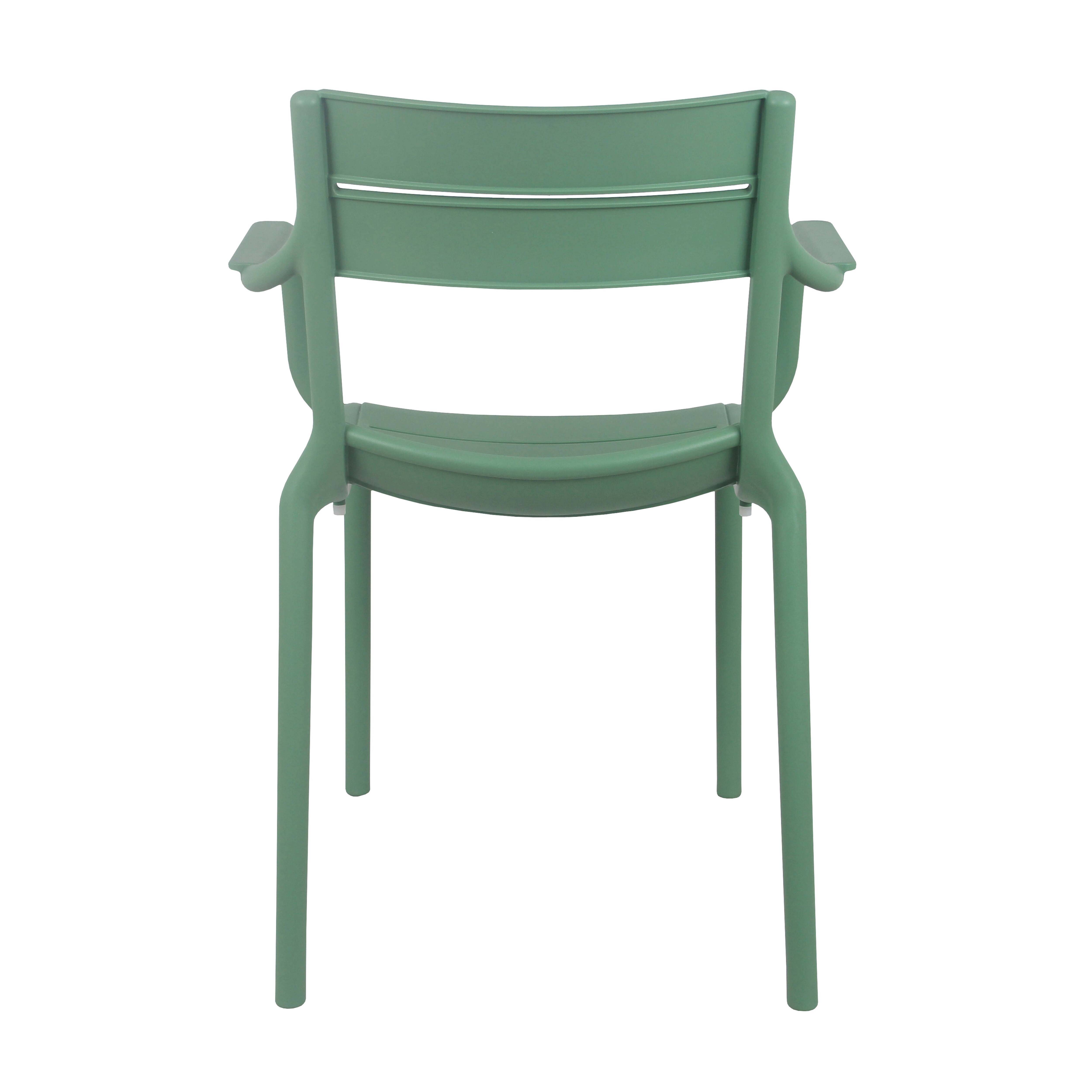 Oviala - Fauteuil vert sauge de terrasse en plastique Paname - Oviala - Imagen 4