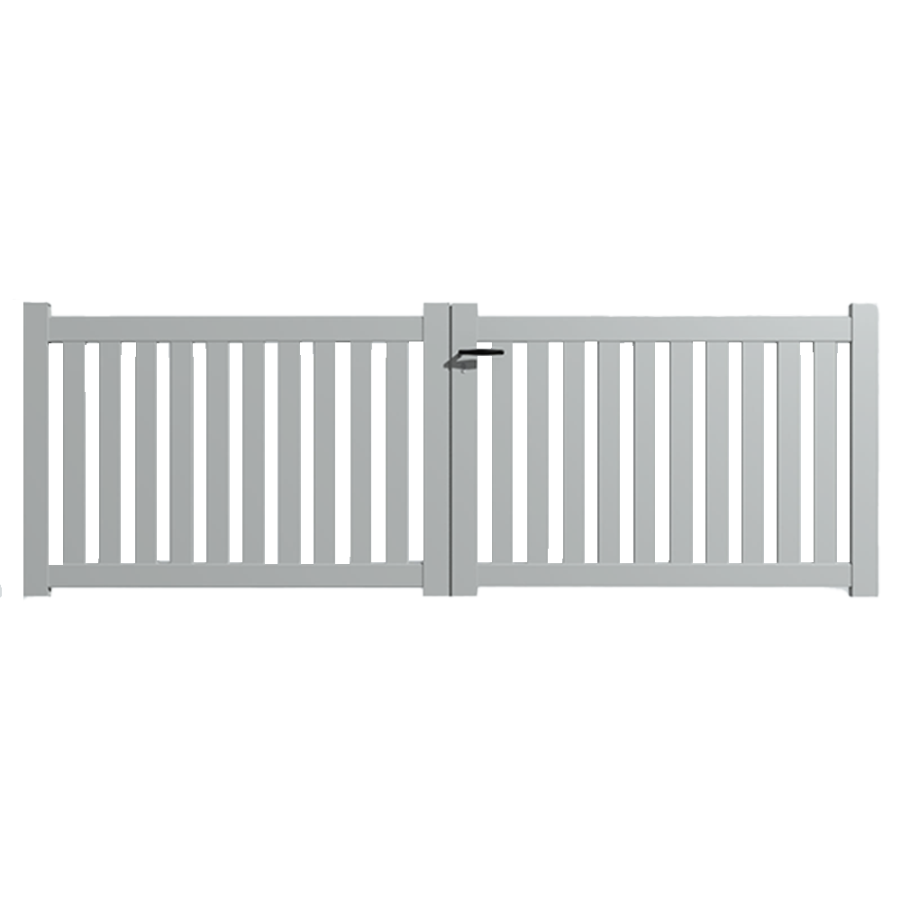 Portail Packit - Portail alu battant ajouré en kit dim. L.3500 (entre piliers) X H.1200 mm  Gris Lumière (RAL 7035)