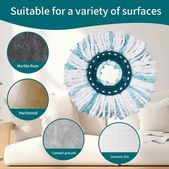 Pack de 4 Têtes de Remplacement pour Leifheit, Compatible avec Mop Disque Leifheit Clean Twist - IntiMeg - Image 5