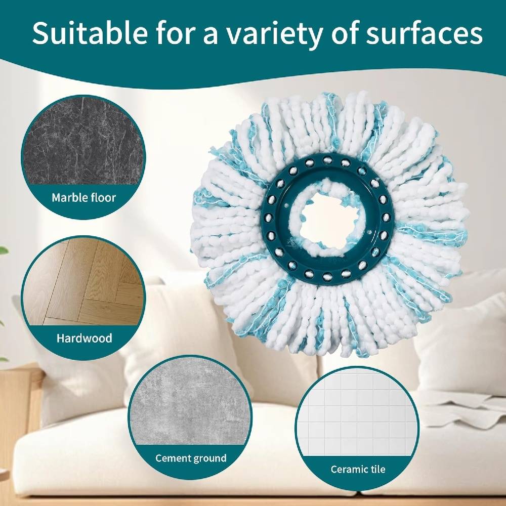 Pack de 4 Têtes de Remplacement pour Leifheit, Compatible avec Mop Disque Leifheit Clean Twist - IntiMeg - Image 5