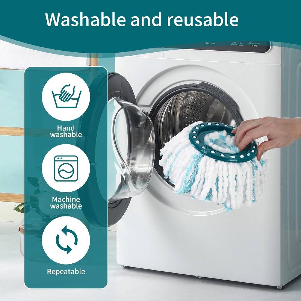 Pack de 4 Têtes de Remplacement pour Leifheit, Compatible avec Mop Disque Leifheit Clean Twist - IntiMeg - Image 6