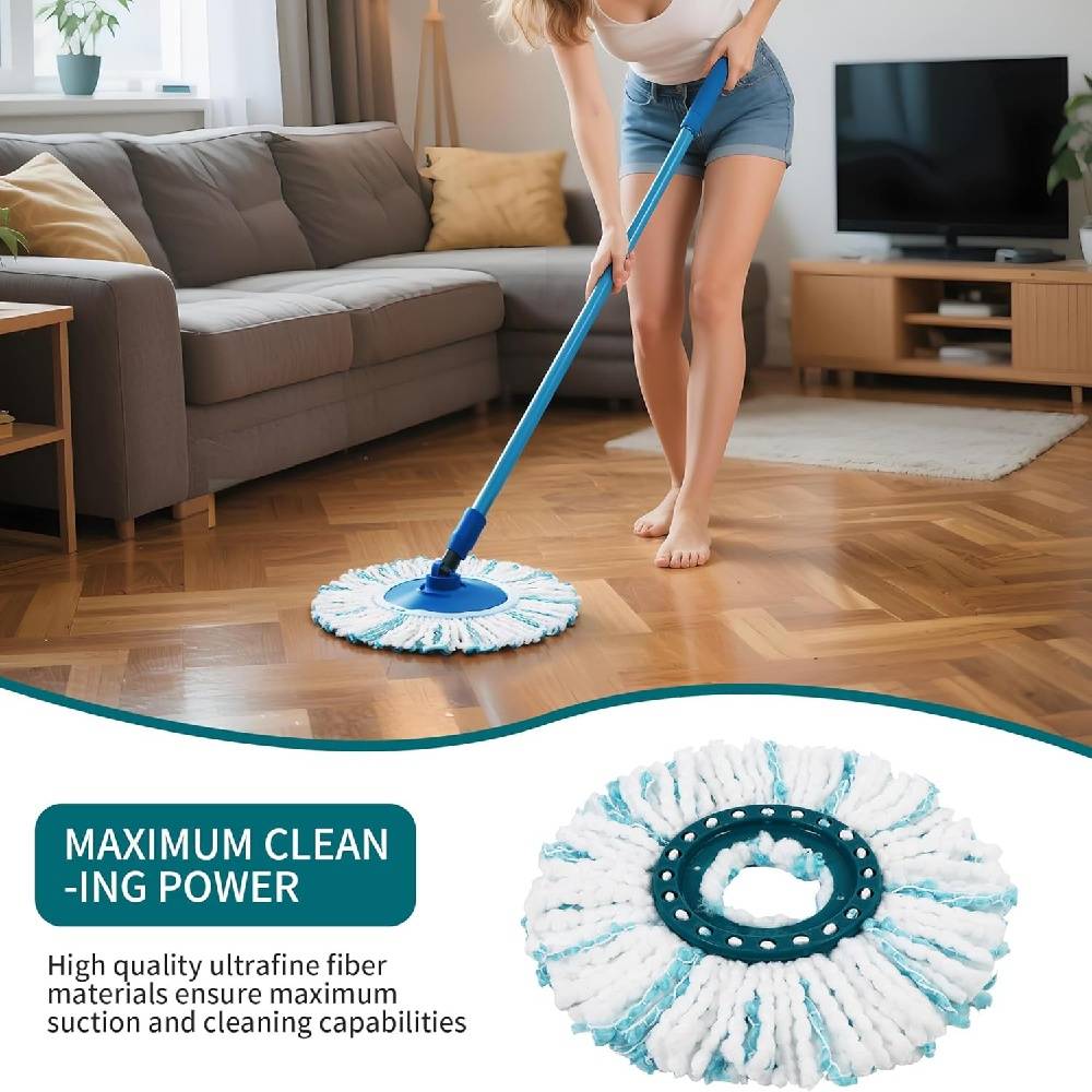 Pack de 4 Têtes de Remplacement pour Leifheit, Compatible avec Mop Disque Leifheit Clean Twist - IntiMeg - Image 4