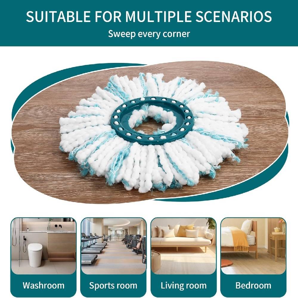 Pack de 4 Têtes de Remplacement pour Leifheit, Compatible avec Mop Disque Leifheit Clean Twist - IntiMeg - Image 3