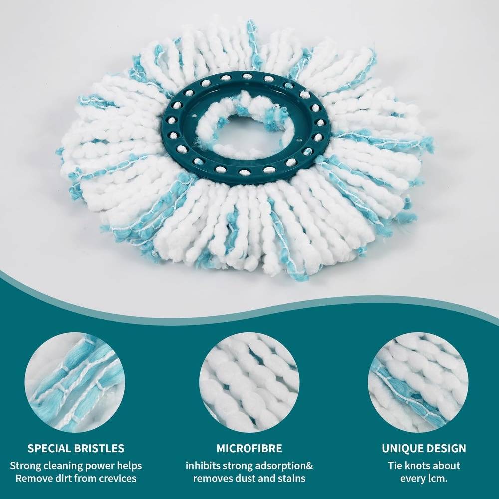 Pack de 4 Têtes de Remplacement pour Leifheit, Compatible avec Mop Disque Leifheit Clean Twist - IntiMeg - Image 2
