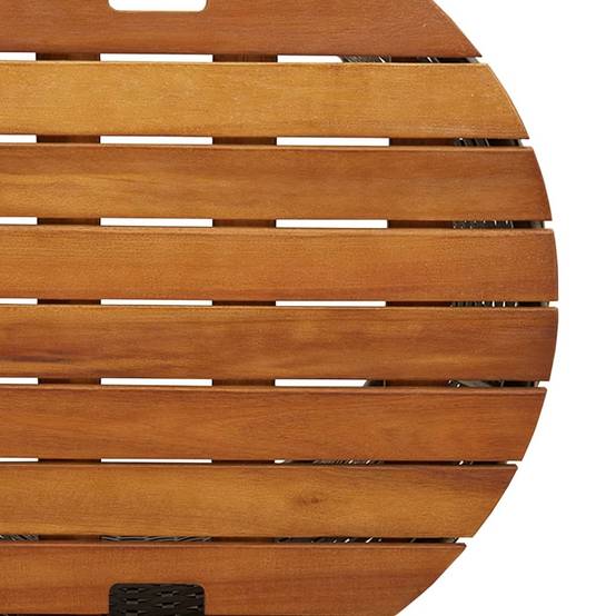 PANGIVO - Tables d'appoint de jardin poly rotin noir et bois acacia 50x50 cm, 38x46 cm - PANGIVO - Image 9