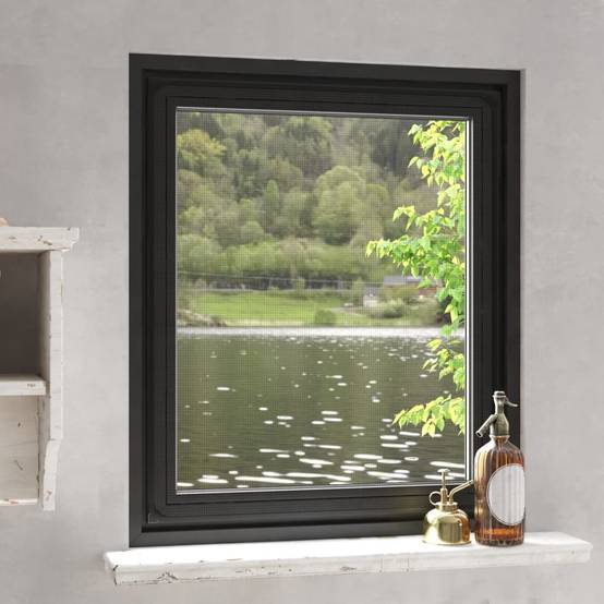 Moustiquaire - Filet de protection magnétique pour fenêtres anthracite 100x120 cm MC137 - Image 2