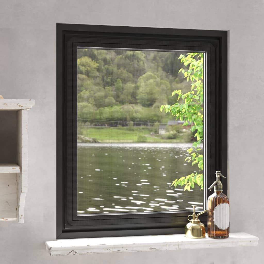 Moustiquaire - Filet de protection magnétique pour fenêtres anthracite 100x120 cm MC137 - Image 2
