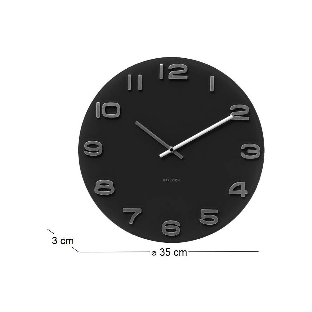 Karlsson - Horloge ronde vintage en verre 35 cm Noir - Imagen 3