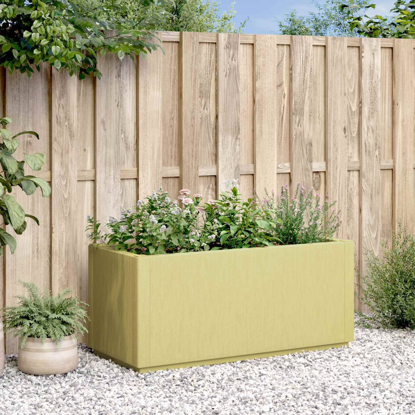 ComfortXL - Grande Jardinière Rectangulaire 80L PP Vert pour Jardin et Balcon Bac à Fleurs - ComfortXL Outdoor Living - Image 1