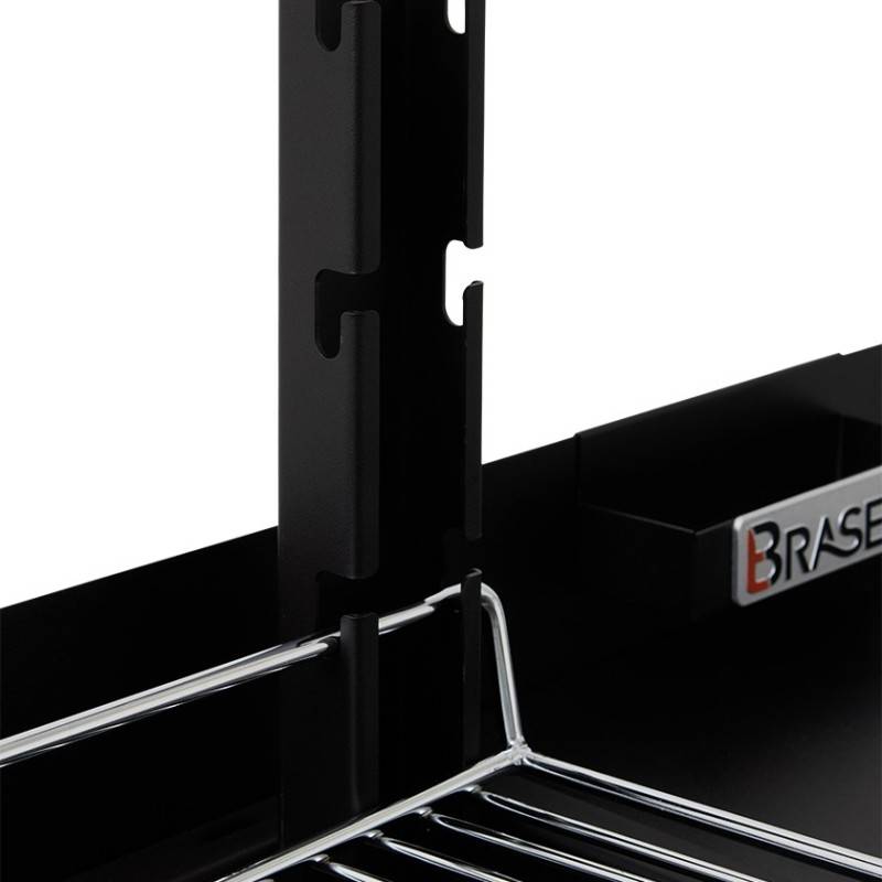 Brasero - Barbecue charbon Valencia - BRASERO - Grille de 54 x 48 cm réglable en hauteur - Chariot équipé, plan de travail - Imagen 8