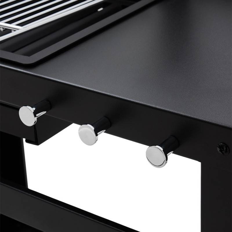 Brasero - Barbecue charbon Valencia - BRASERO - Grille de 54 x 48 cm réglable en hauteur - Chariot équipé, plan de travail - Imagen 5