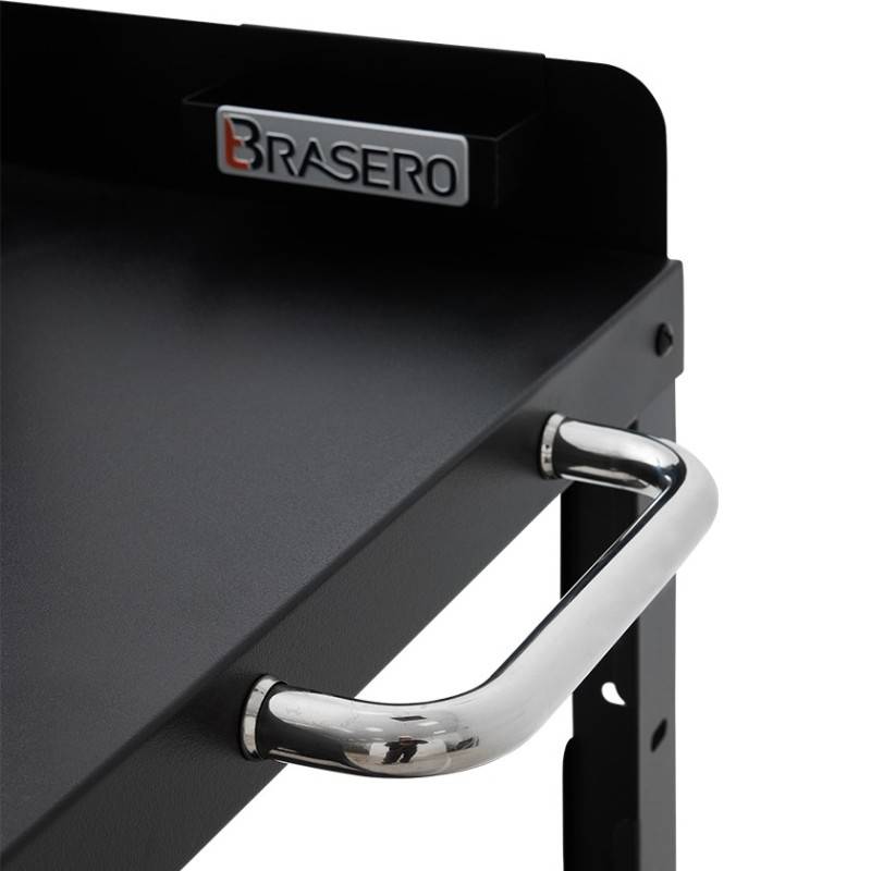 Brasero - Barbecue charbon Valencia - BRASERO - Grille de 54 x 48 cm réglable en hauteur - Chariot équipé, plan de travail - Imagen 4