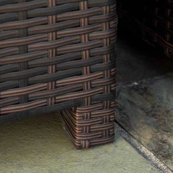 Table basse de jardin résine tressée marron 85 x 50 x 39 cm - PANGIVO - Image 9