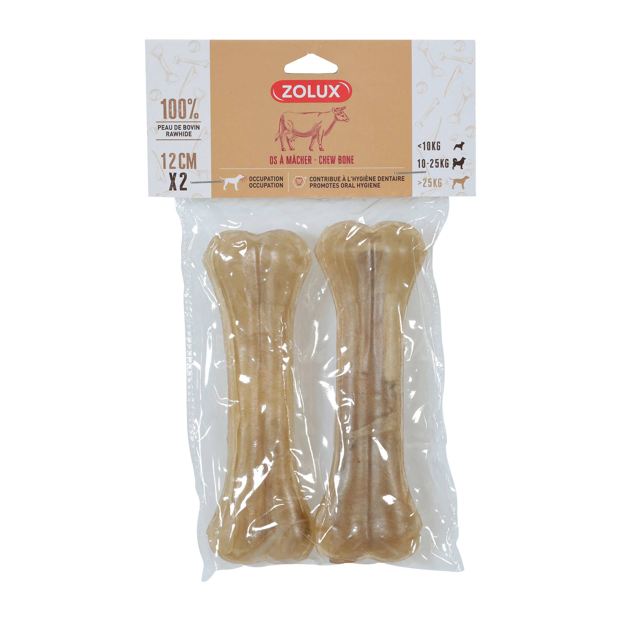 Hueso para masticar para perro 12 cm lote de 2 ZOLUX