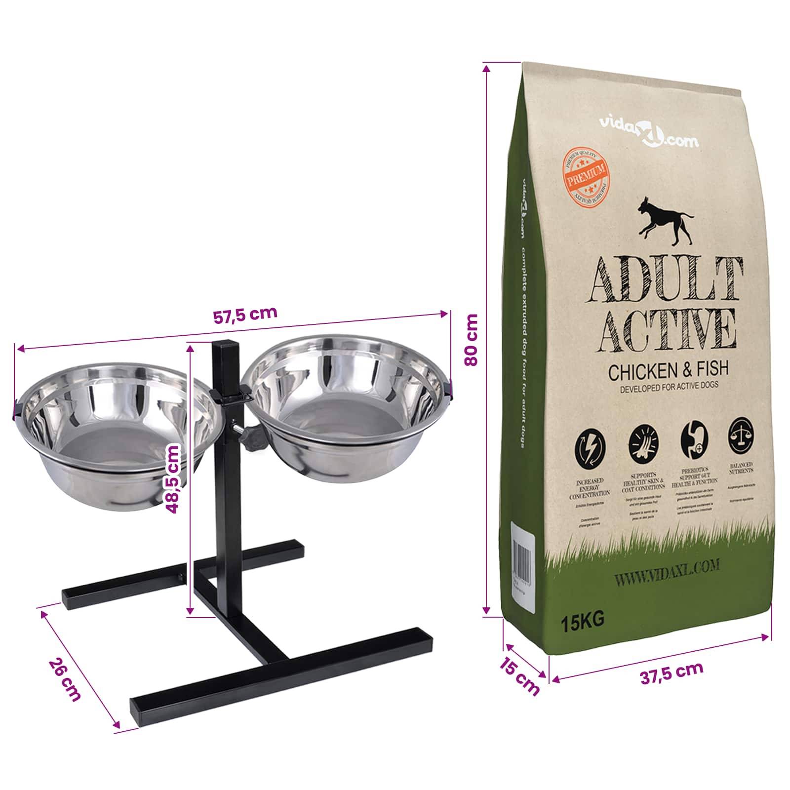 Vidaxl - Support de nourriture et bol avec nourriture pour chien vidaXL 3053621 - Image 3