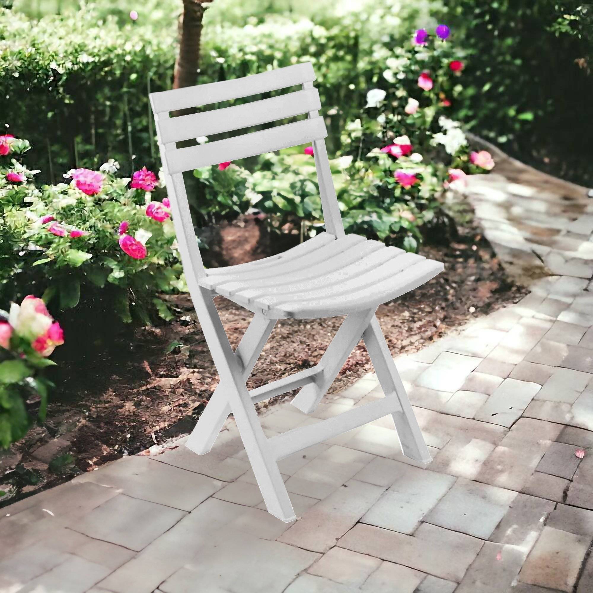Dmora - Chaise d'extérieur Danzivin, Siège de jardin pliant, Chaise pour table à manger, Fauteuil d'extérieur, 100% Made in Italy, 44x41h78 cm, Blanc - Dmora - Imagen 4