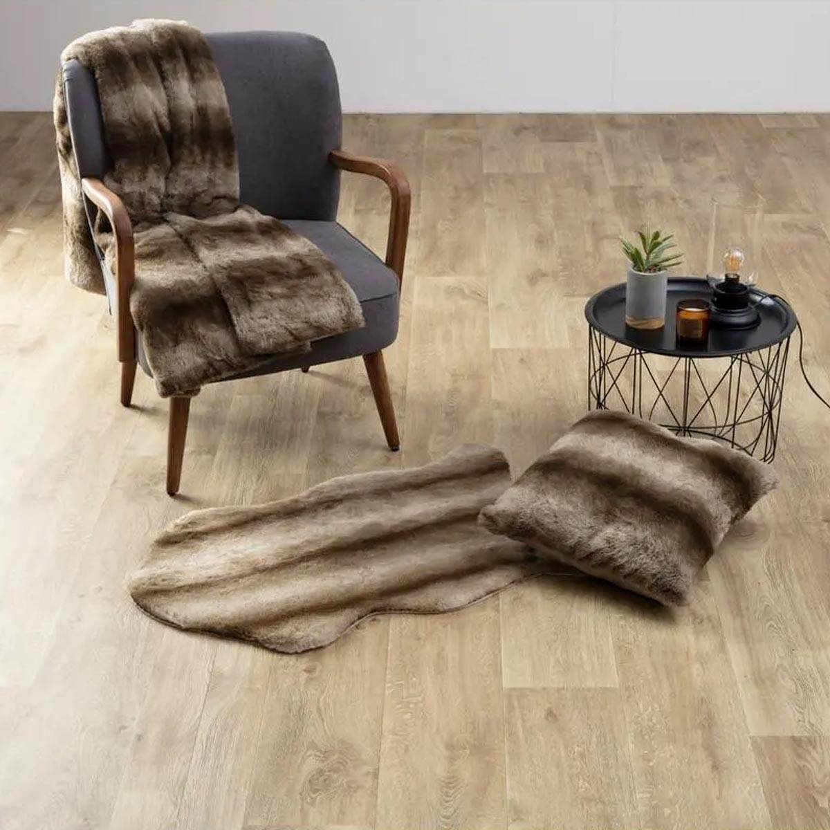 Coussin déhoussable Fourrure Grizzli 45 x 45 cm - Imagen 4
