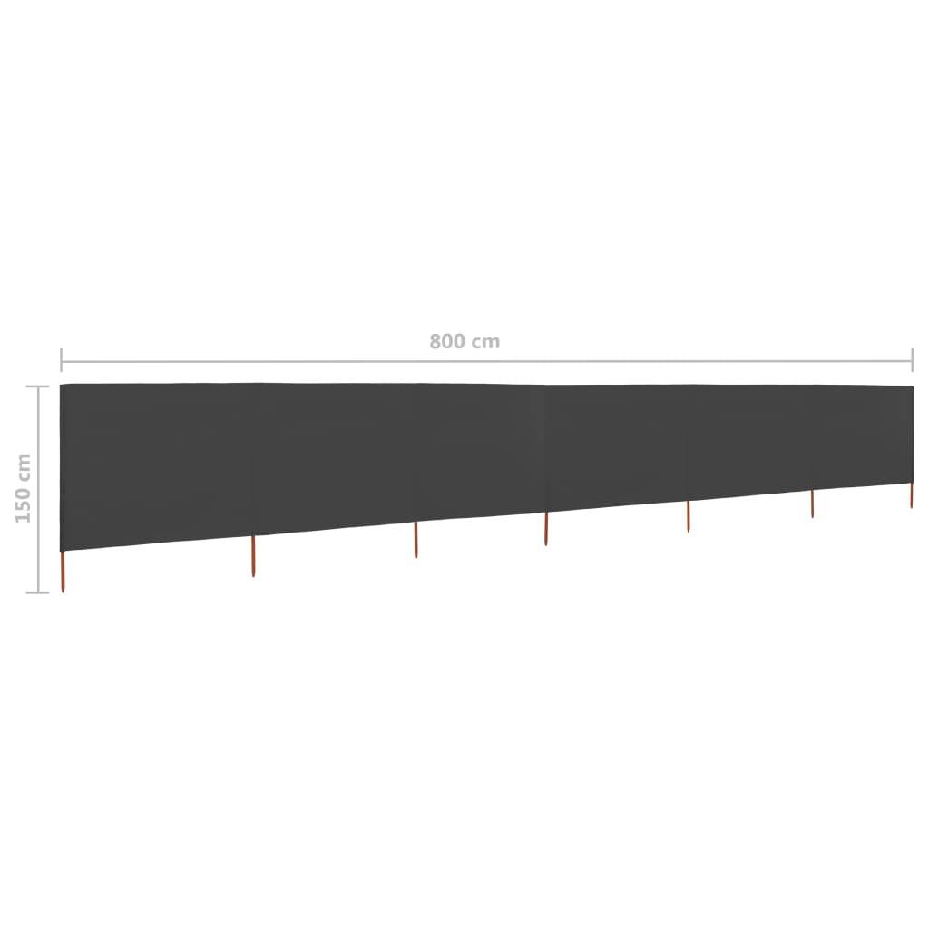 Helloshop26 - Brises-vue paravent 6 panneaux tissu 800 x 120 cm anthracite - Imagen 6