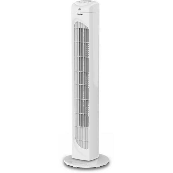 Ventilateur colonne - MEDION - 45 W - Hauteur 79 cm - Oscillation 60° - Télécommande - Blanc - Image 1