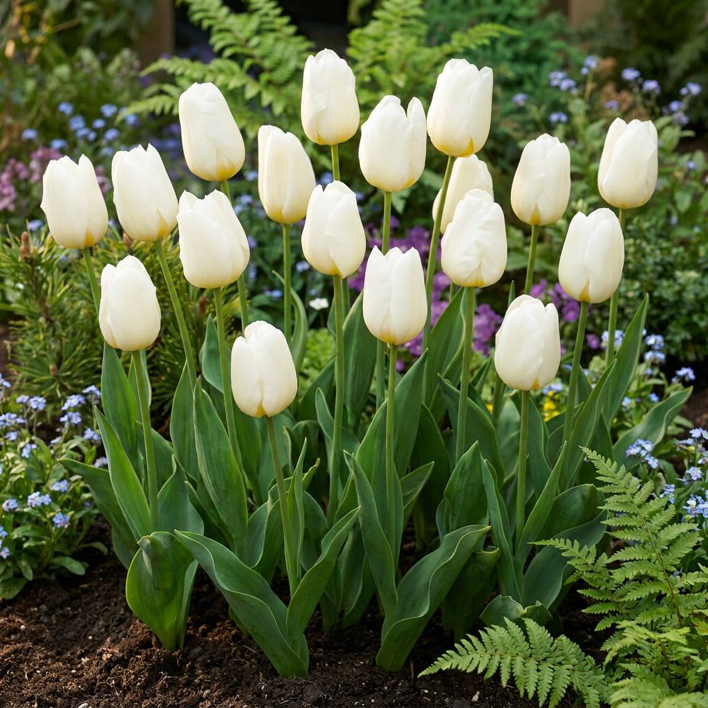 La Green Touch - Tulipe triomphe blanche - 15 bulbes - calibre 11/12 - Image 2