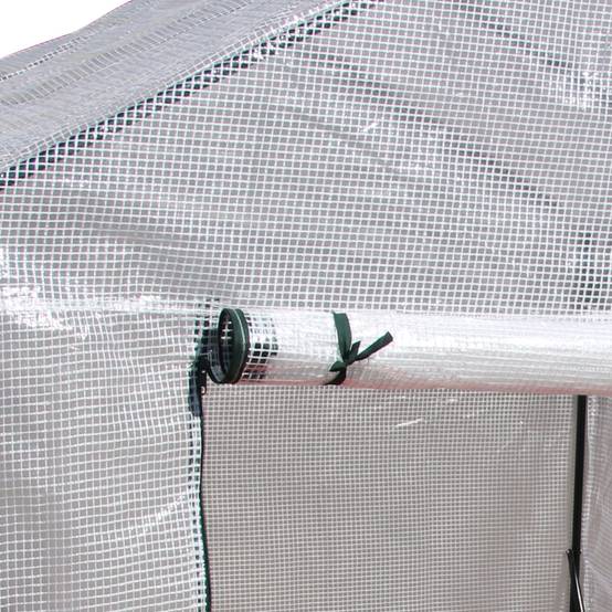 ComfortXL - Serre de jardin acier et PE 143 x 143 x 195 cm blanche potager 2 étagères protection cultures - ComfortXL Outdoor Living - Image 10
