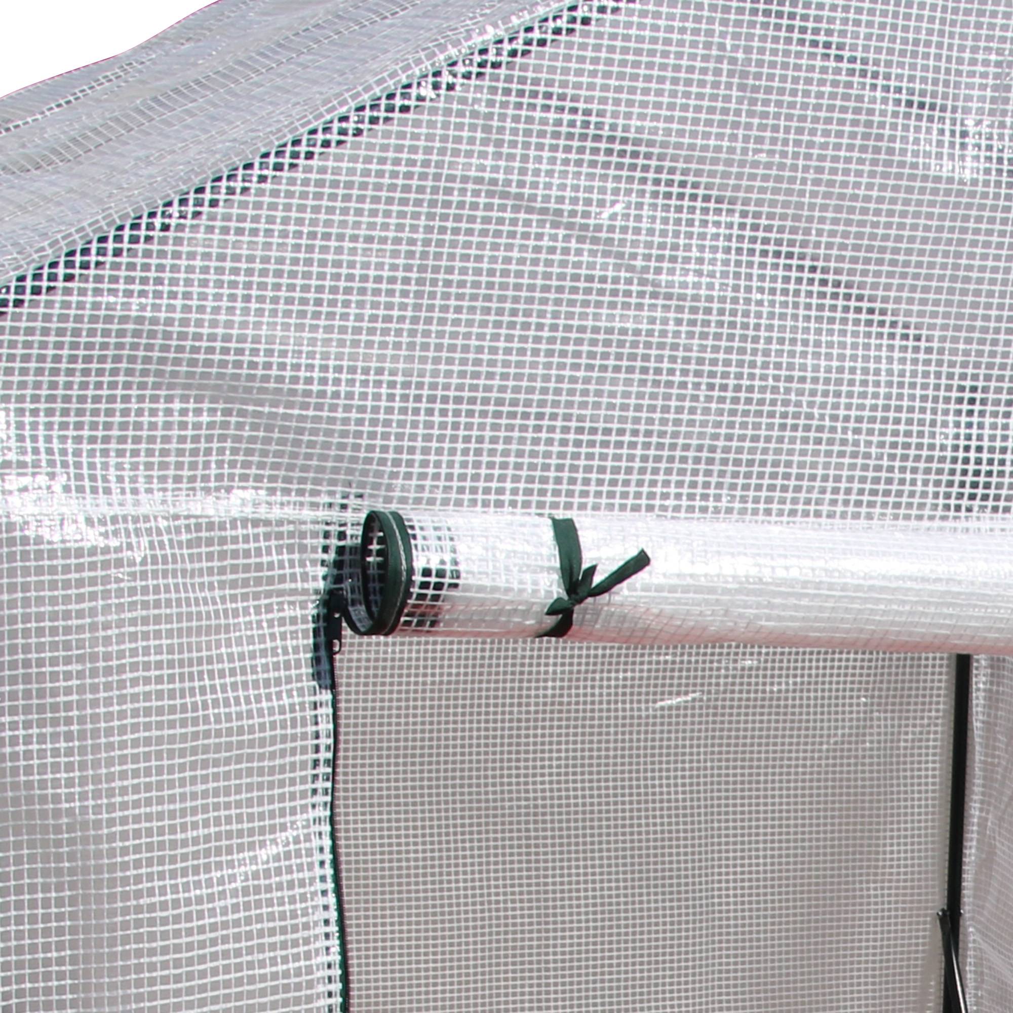ComfortXL - Serre de jardin acier et PE 143 x 143 x 195 cm blanche potager 2 étagères protection cultures - ComfortXL Outdoor Living - Image 10