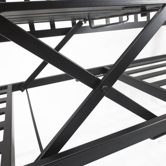Banc de jardin métal 2 places patio cour table centrale escamotable 150x53x95cm noir - ComfortXL Outdoor Living - Image 9
