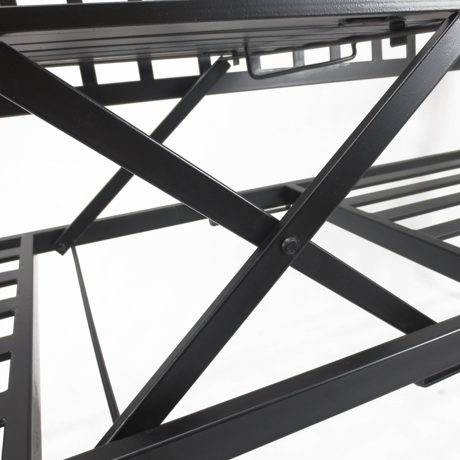 Banc de jardin métal 2 places patio cour table centrale escamotable 150x53x95cm noir - ComfortXL Outdoor Living - Image 9