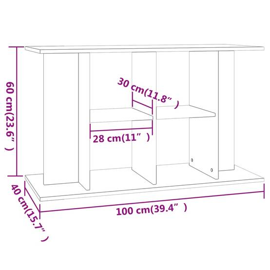 Meuble pour Aquarium Bois d'Ingénierie pour Salon avec Rangement 100x40x60 cm Chêne Fumé - ComfortXL Outdoor Living - Image 8