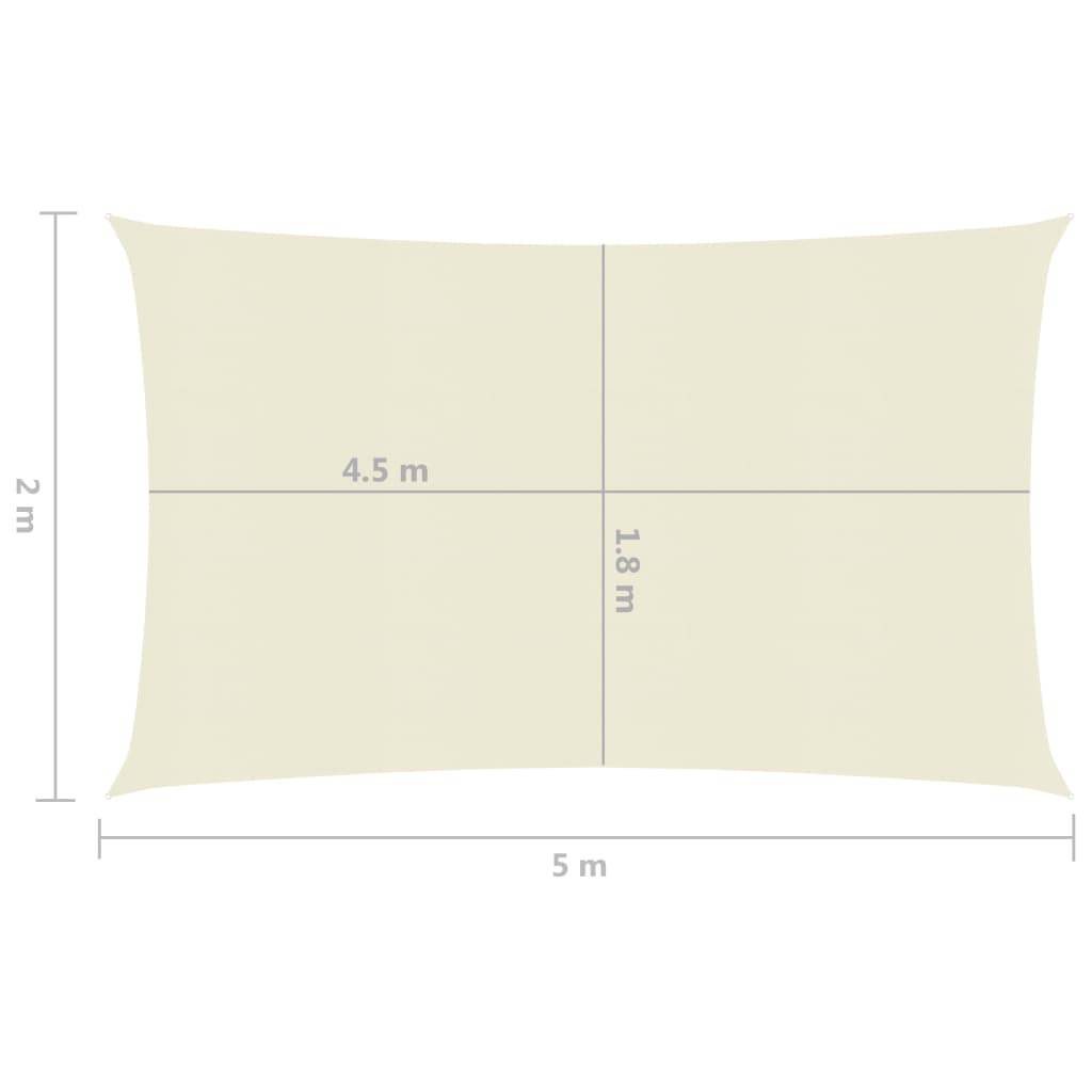 Helloshop26 - Voile toile d'ombrage parasol 160 g/m² 2 x 5 m PEHD crème - Imagen 6