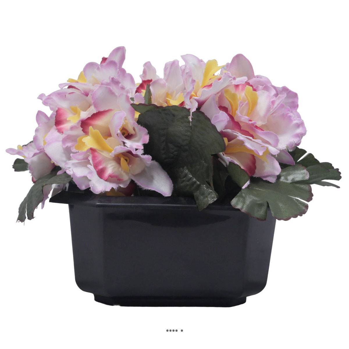 Artificielles - Bac carré fleurs artificielles Orchidée Rose pâle pour la Toussaint - couleur: Rose pâle - Imagen 1