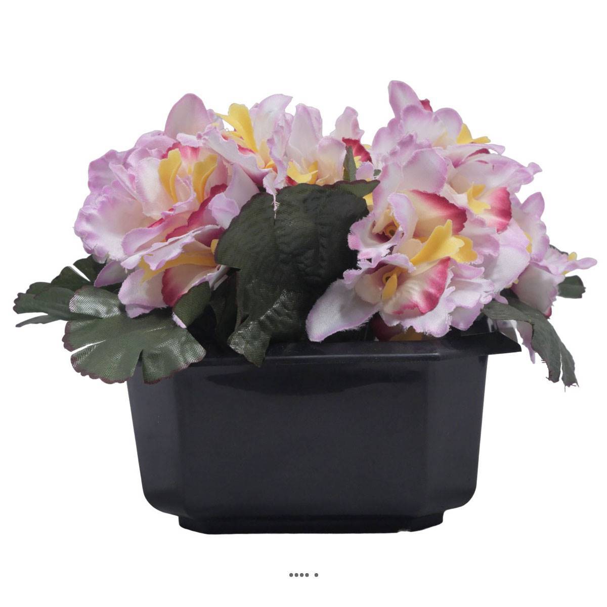 Artificielles - Bac carré fleurs artificielles Orchidée Rose pâle pour la Toussaint - couleur: Rose pâle - Imagen 2