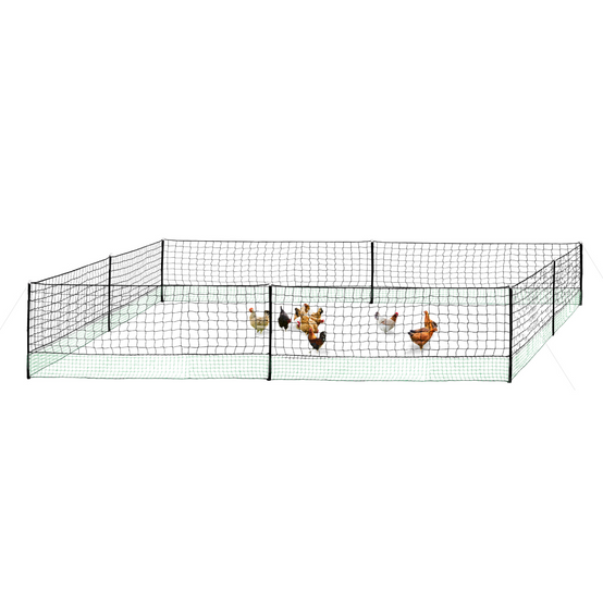 Kit Clôture Filet à Poules 24 m avec porte et 9 piquets double pointe – IDMarket - Image 9