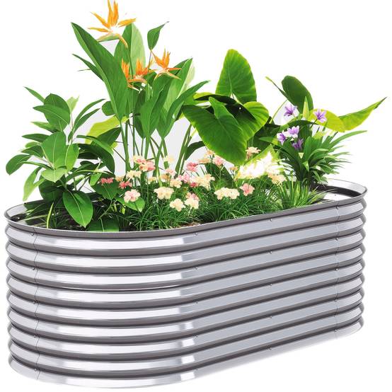 PANGIVO - Carré potager acier galvanisé argent 160 x 80 x 56 cm - PANGIVO - Image 1