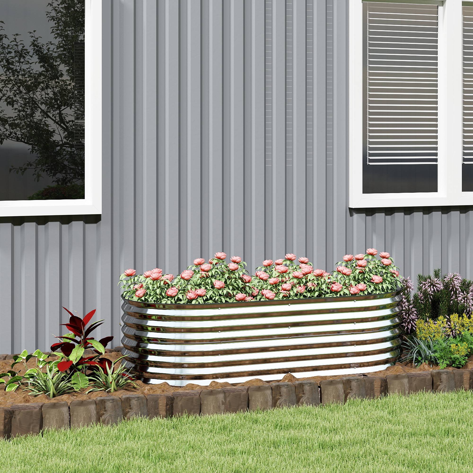 PANGIVO - Carré potager acier galvanisé argent 160 x 80 x 56 cm - PANGIVO - Image 4