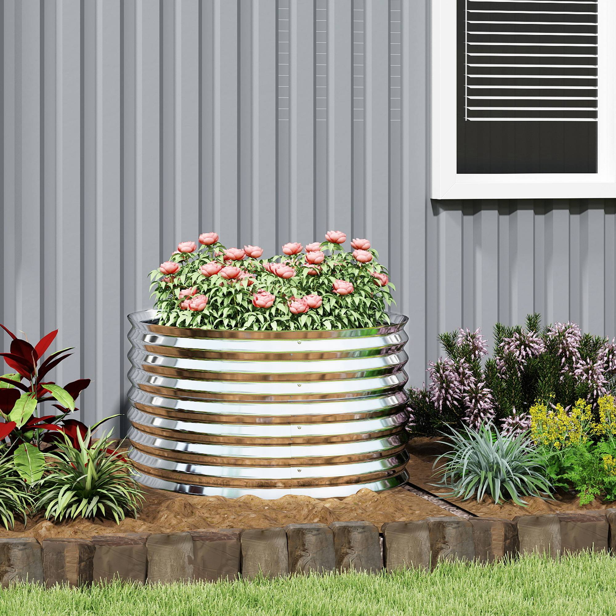 PANGIVO - Carré potager acier galvanisé argent 160 x 80 x 56 cm - PANGIVO - Image 10