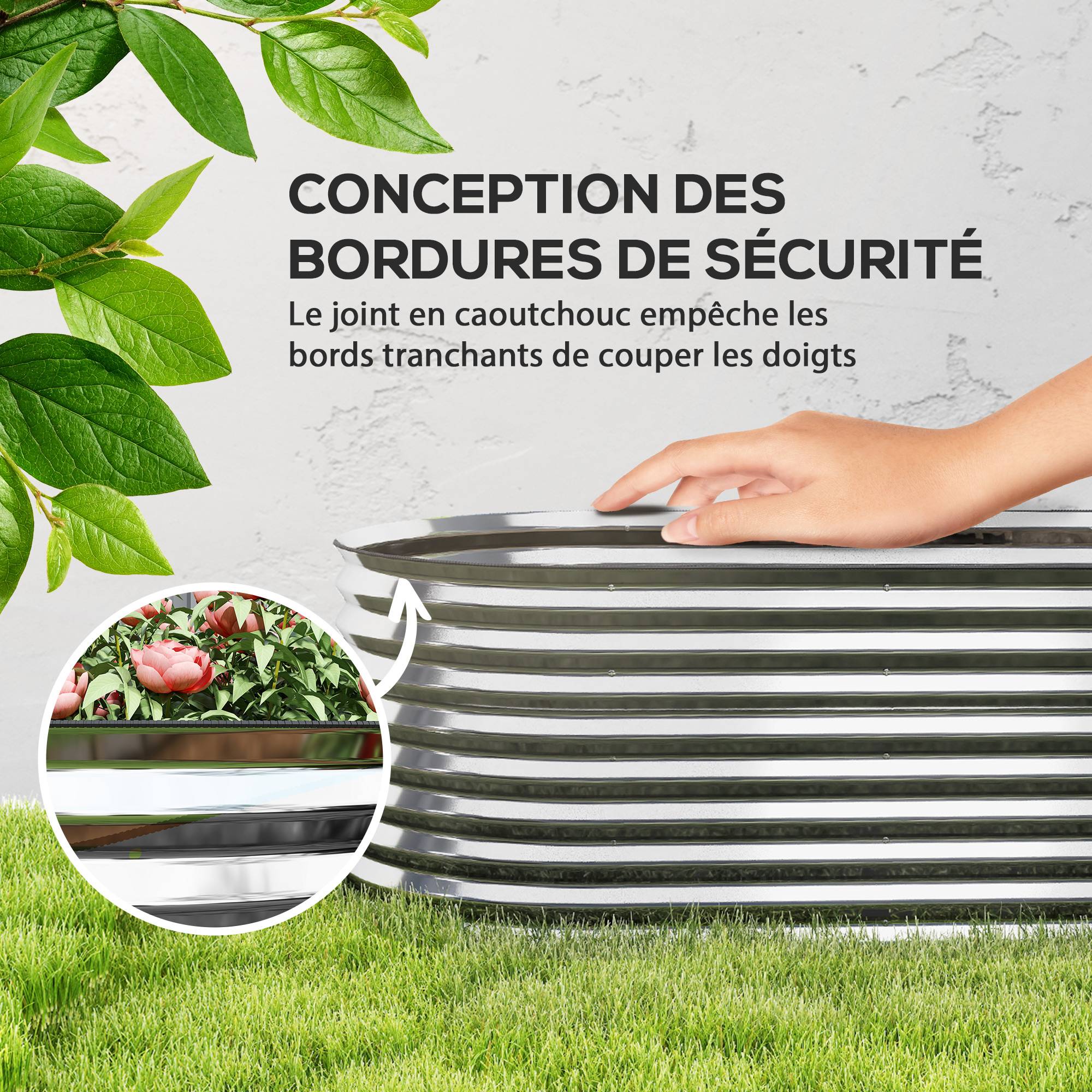 PANGIVO - Carré potager acier galvanisé argent 160 x 80 x 56 cm - PANGIVO - Image 8