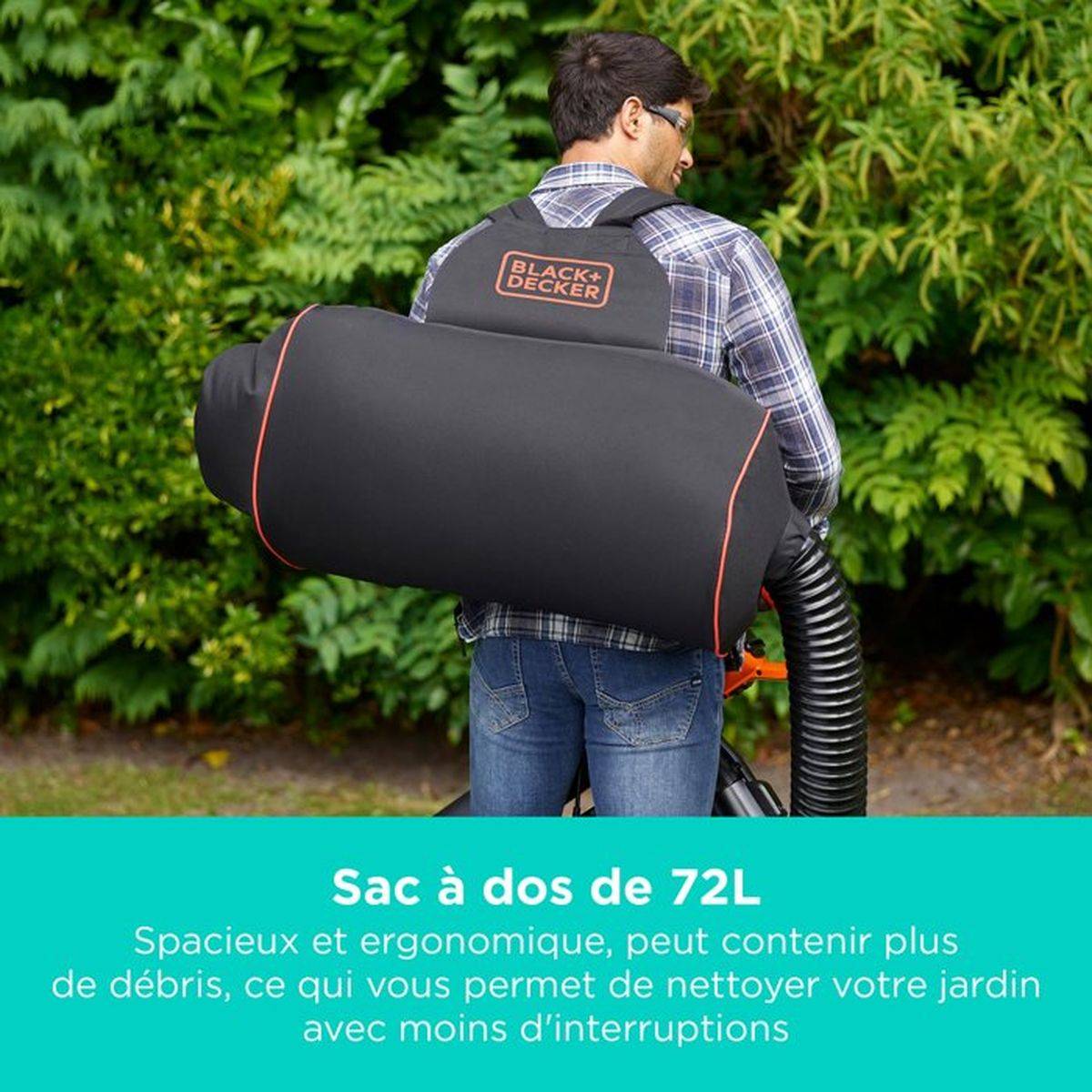 Black & Decker - Aspirateur souffleur électrique à fil + Souffleur option broyeur 3000W - Image 6