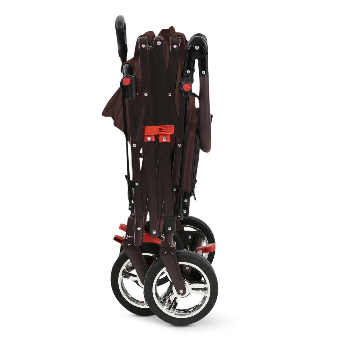 FUXTEC - FUXLIFE by FUXTEC Chariot à bras FX-CT800 Confort pliable - Marron | Chariot de transport avec toit ouvrant | Rallonge intérieure - Image 7