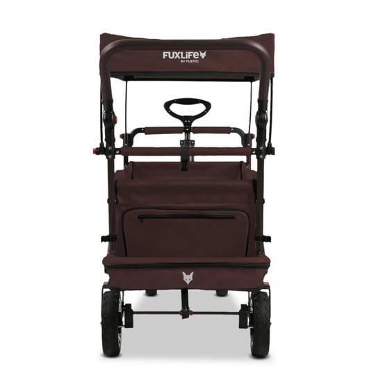 FUXTEC - FUXLIFE by FUXTEC Chariot à bras FX-CT800 Confort pliable - Marron | Chariot de transport avec toit ouvrant | Rallonge intérieure - Image 4