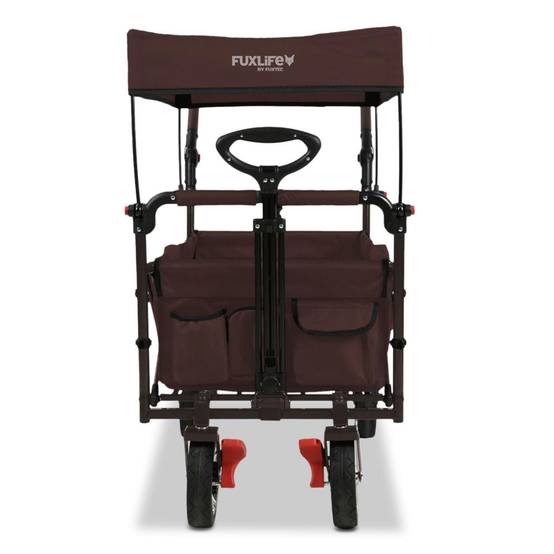 FUXTEC - FUXLIFE by FUXTEC Chariot à bras FX-CT800 Confort pliable - Marron | Chariot de transport avec toit ouvrant | Rallonge intérieure - Image 5