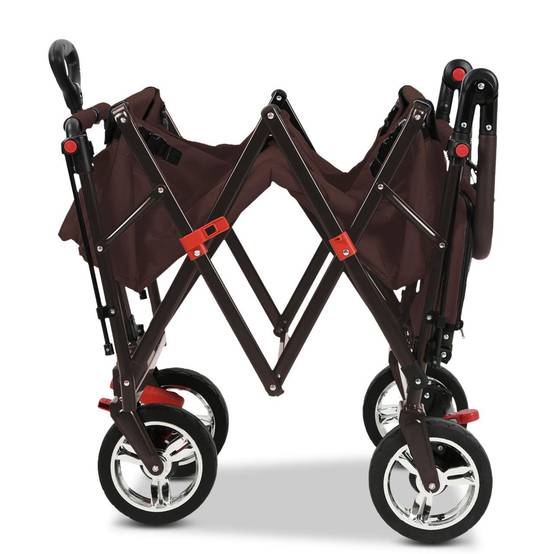 FUXTEC - FUXLIFE by FUXTEC Chariot à bras FX-CT800 Confort pliable - Marron | Chariot de transport avec toit ouvrant | Rallonge intérieure - Image 8