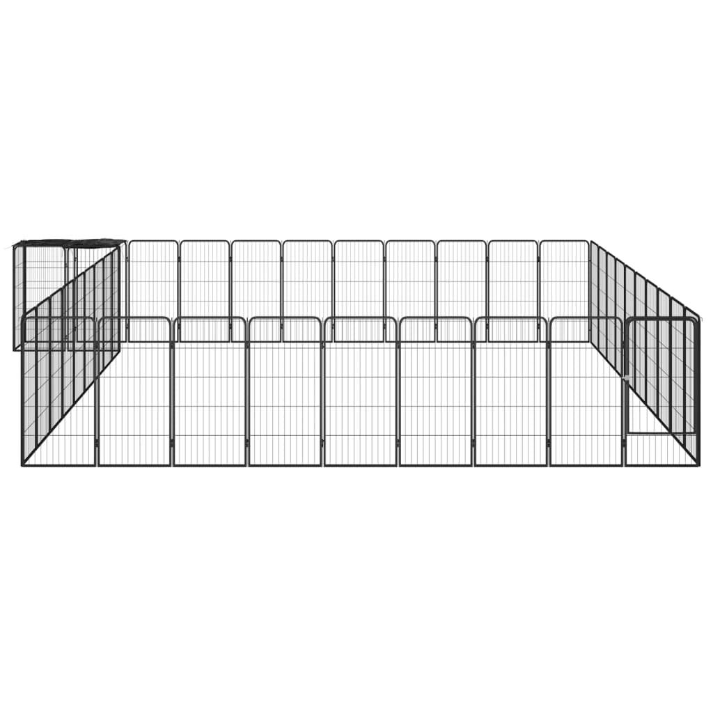 Vidaxl - Parc pour chien 42panneaux Noir 50x100cm Acier enduit de poudre vidaXL 3115956 - Imagen 2