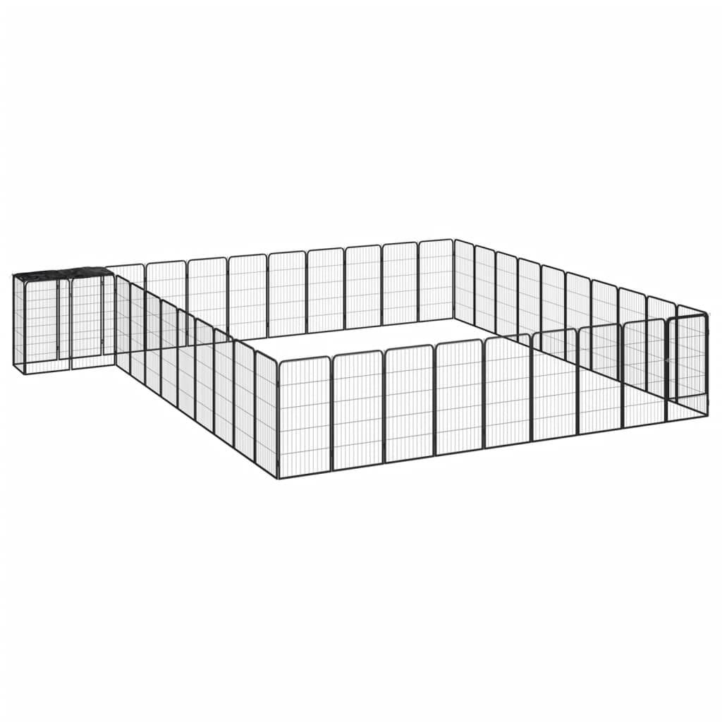 Vidaxl - Parc pour chien 42panneaux Noir 50x100cm Acier enduit de poudre vidaXL 3115956 - Imagen 1