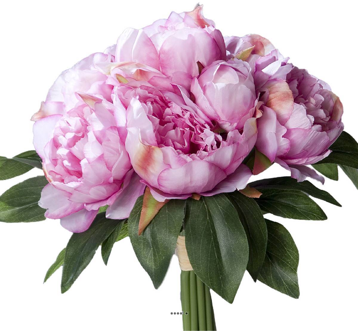 Artificielles - Bouquet de Pivoines artificielles Lavande 7 têtes Diametre 35 cm - couleur: Lavande - Imagen 2
