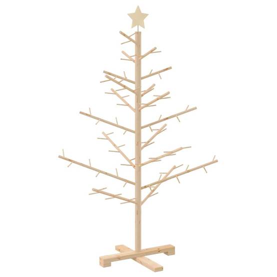 ComfortXL - Sapin de Noël en bois de pin massif Décoration scandinave Naturel 125 cm – ComfortXL Outdoor Living - Image 2