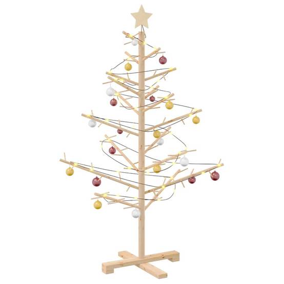 ComfortXL - Sapin de Noël en bois de pin massif Décoration scandinave Naturel 125 cm – ComfortXL Outdoor Living - Image 3