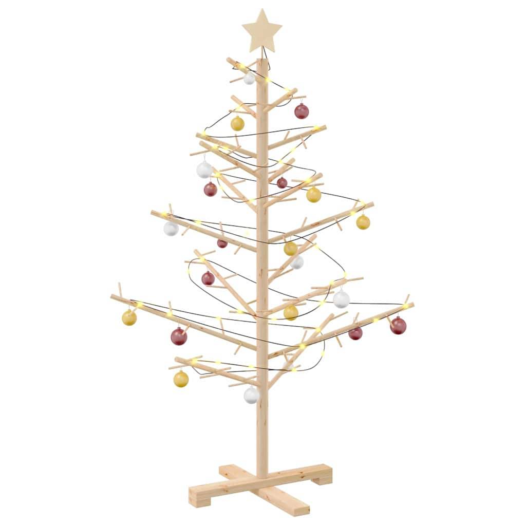 ComfortXL - Sapin de Noël en bois de pin massif Décoration scandinave Naturel 125 cm – ComfortXL Outdoor Living - Image 3