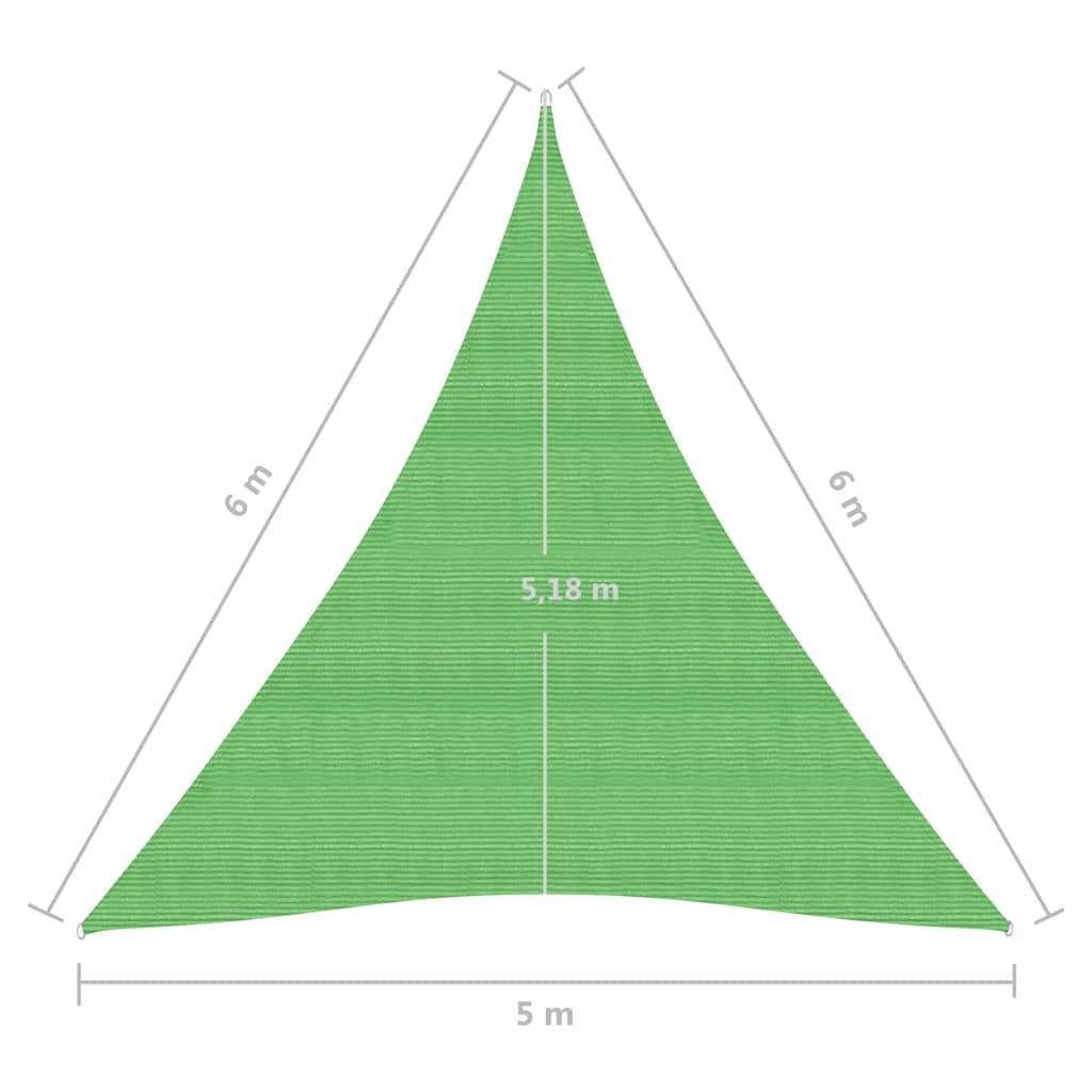 Helloshop26 - Voile toile d'ombrage parasol 160 g/m² PEHD 5 x 6 x 6 m vert clair - Imagen 6
